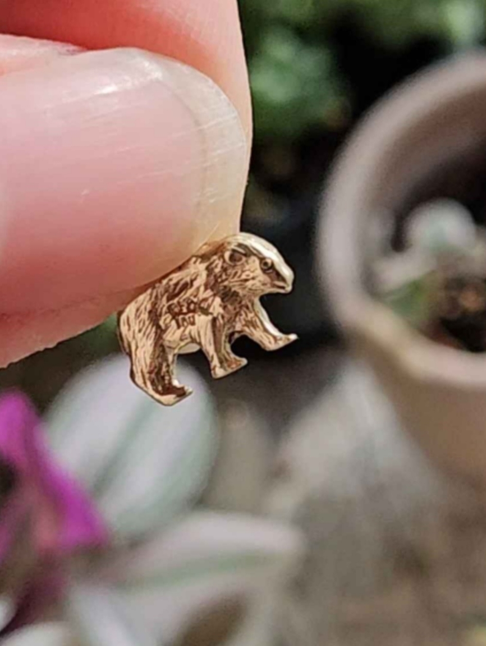 10K Gold Bear Charm